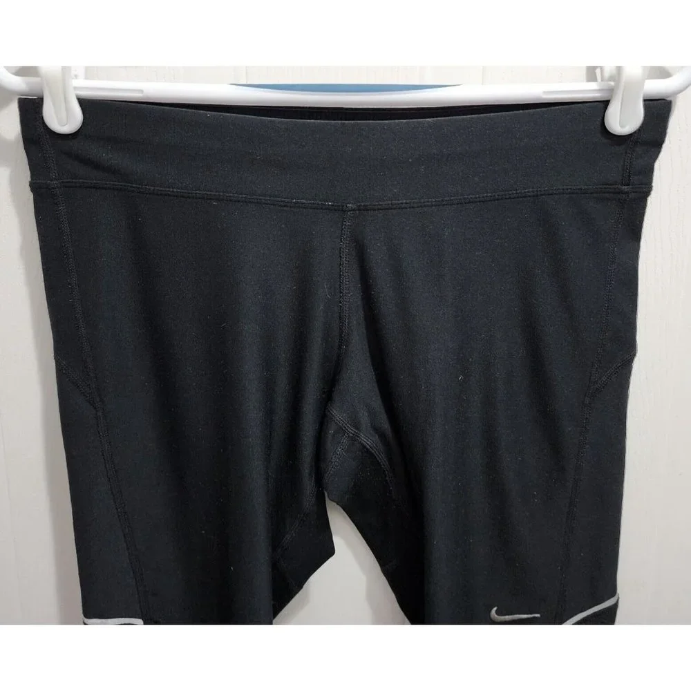 Nike Women's Dri-Fit Filament Running‎ Crop Capri Leggings Black 519841-010 Sz M